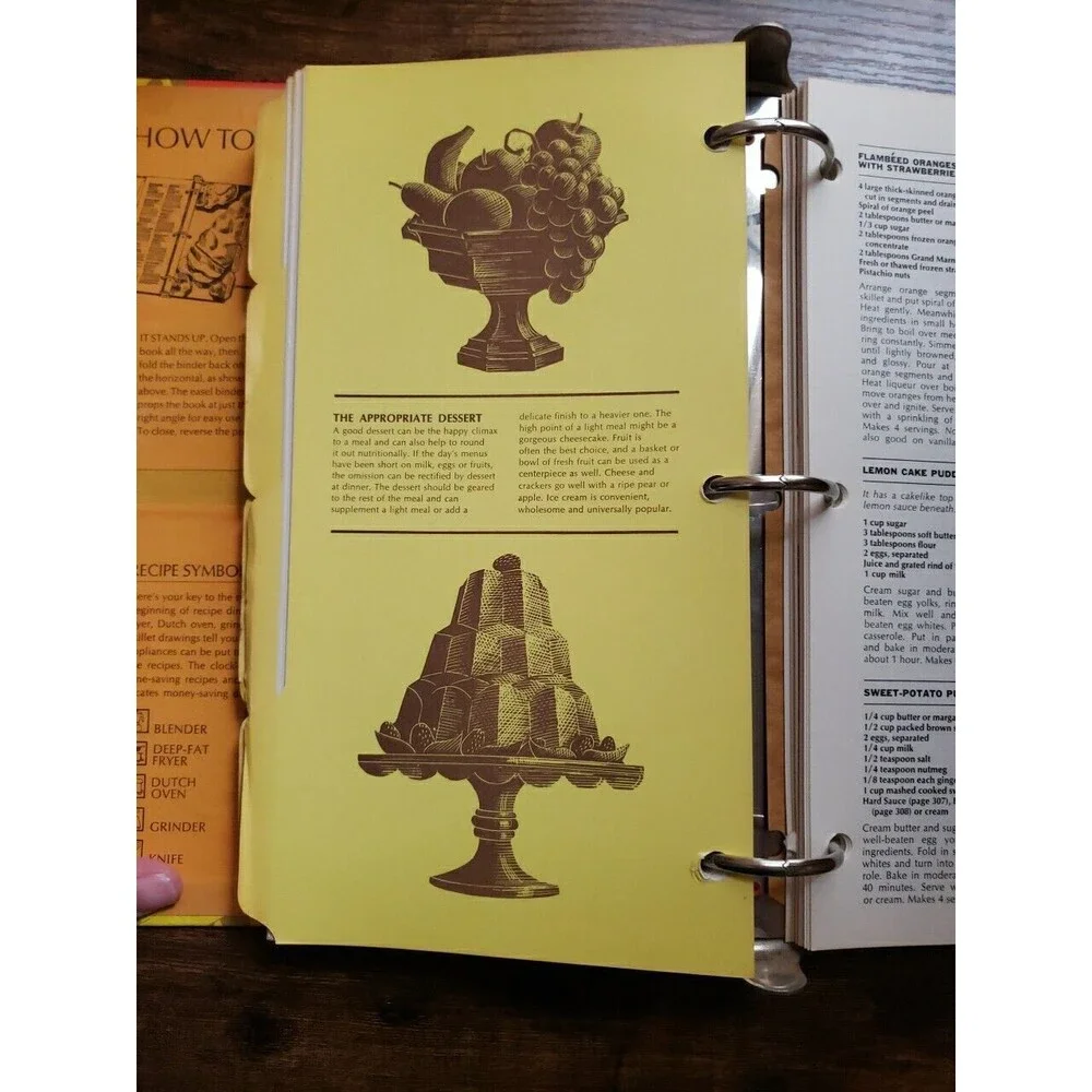 Woman's Day Collectors Cookbook VINTAGE 1970 Yellow Hardcover  Binder Ephemera